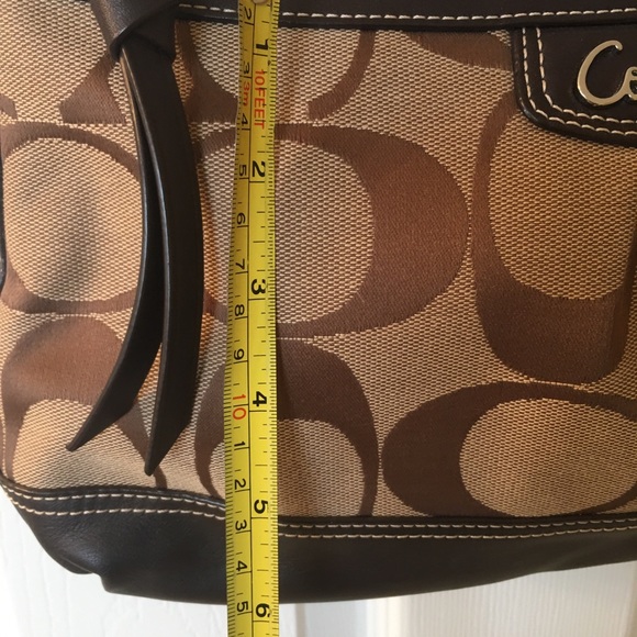 Coach Crossbody- Tan with brown trim - Picture 3 of 6